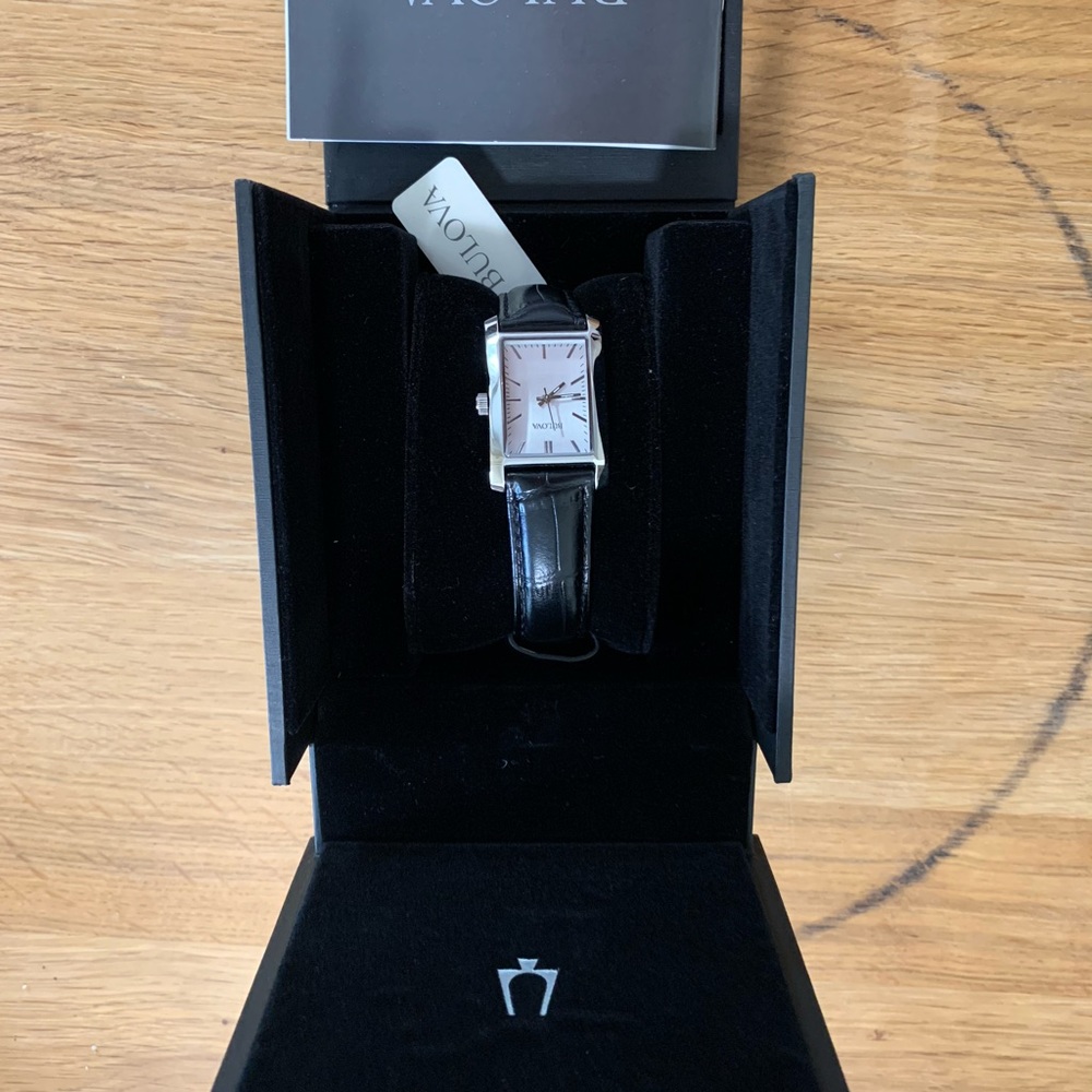 Bulova Black Leather Watch